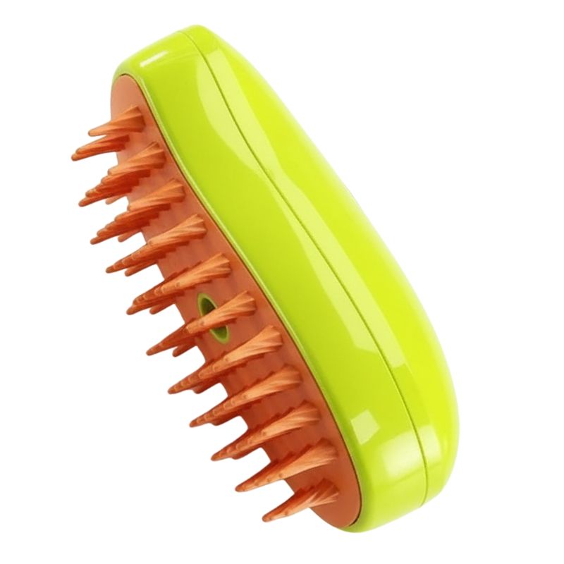 Green and orange brush on a white background