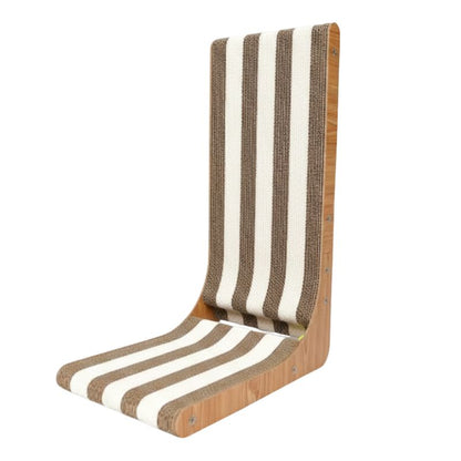 Chair with striped cushion on a white background