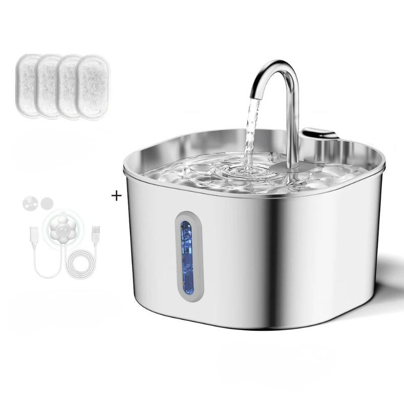 Automatic Pet Water Fountain - Stainless Steel and Fresh-Flow