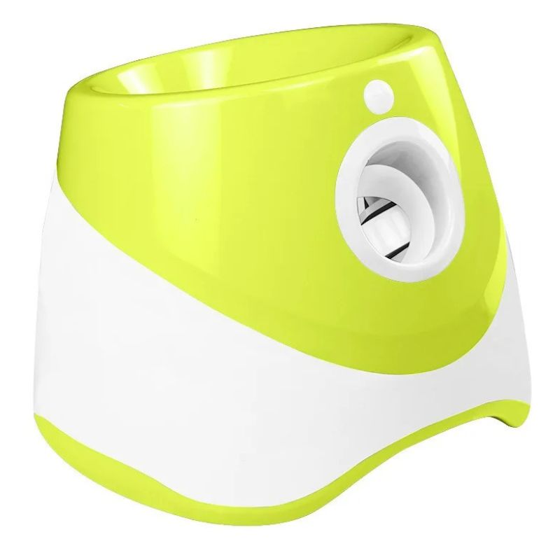 Green and white spiralizer on a white background