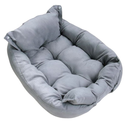 Gray pet bed on a white background