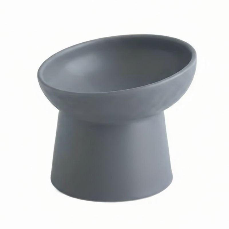 Gray bowl with dimensions labeled on a white background