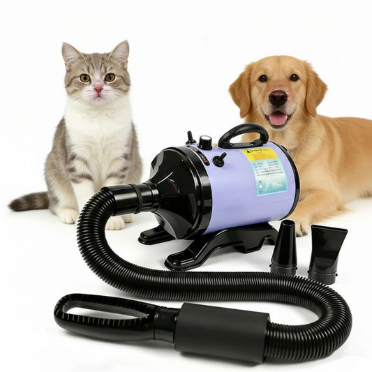 Pet dryer with a cat and dog on a white background
