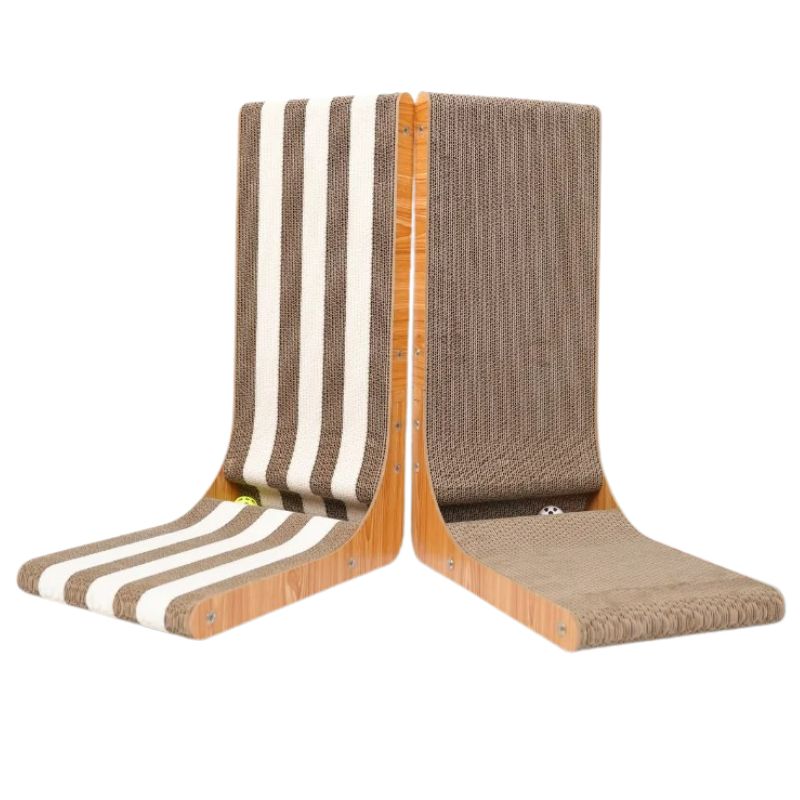 Two wooden bookends with woven fabric covers on a white background