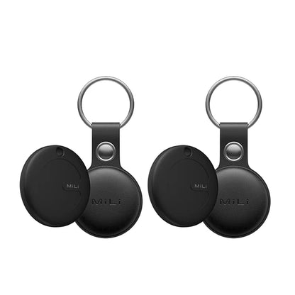 Four black keychain devices with 'MiLi' branding on a white background