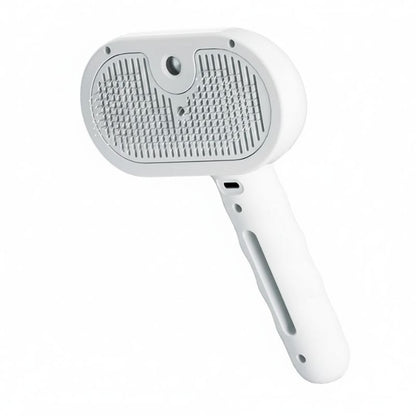 White grooming brush on a white background