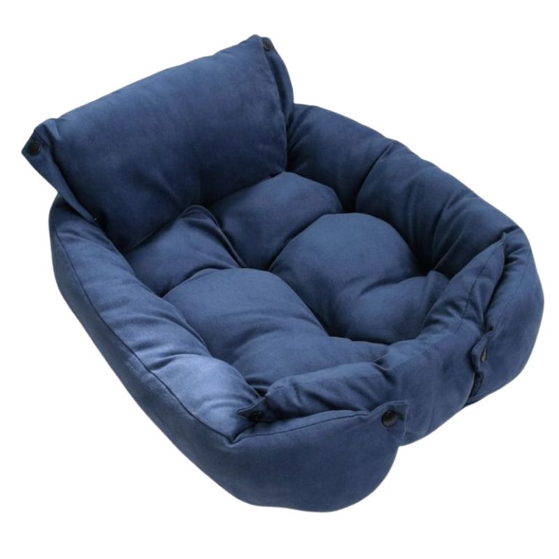Blue pet bed on a white background