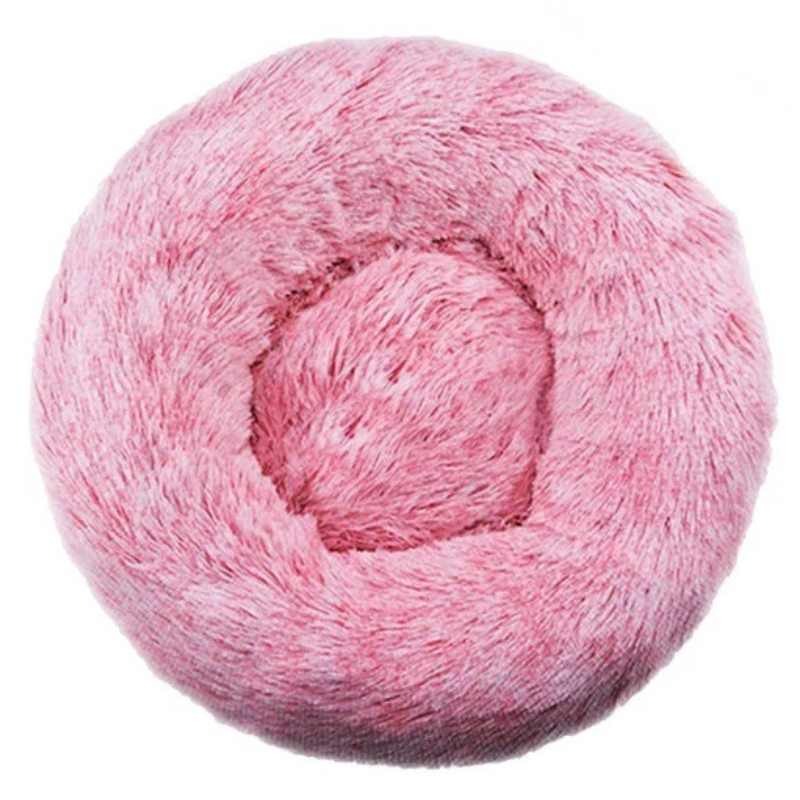 Pink yarn ball on a white background